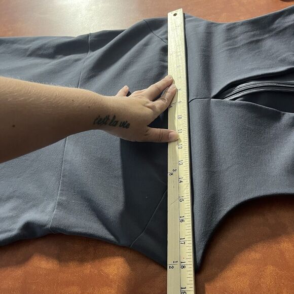 MM LaFluer Cheri Midi Dress Size 12 Gray Fit & Flare Stretch Sleeveless Back Zip - Picture 9 of 13